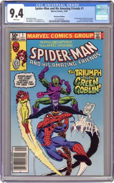 Spider-Man and His Amazing Friends 1N Newsstand Variant CGC 9.4 1981 4151432003