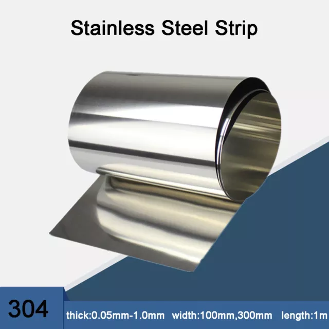 304 A2 Stainless Steel Thin Plate Band Foil Sheet 0.01mm-2.0mm Metal Strip  Roll