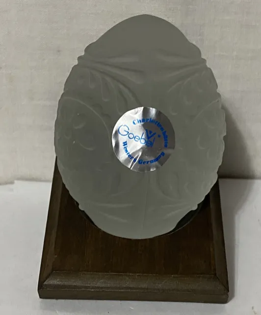 Goebel Annual Crystal Glass Easter Egg with Wood Base 1979