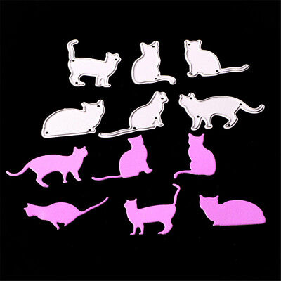 6 piezas troqueles de corte de metal gato plantilla álbum de recortes tarjetas de papel artesanal grabado en relieve d`YB