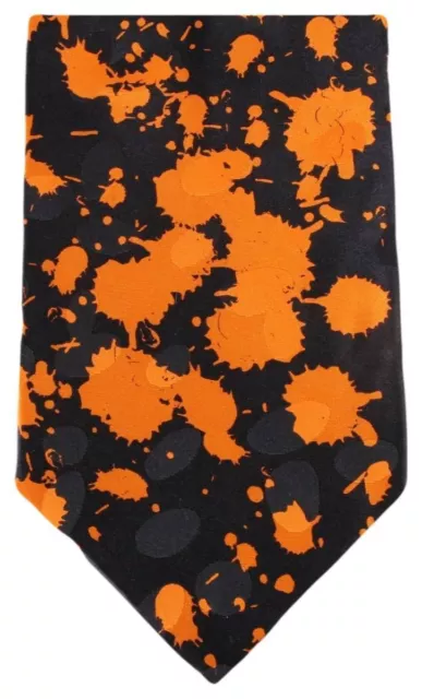 Knightsbridge Neckwear Mens Paint Splash Tie - Black/Orange