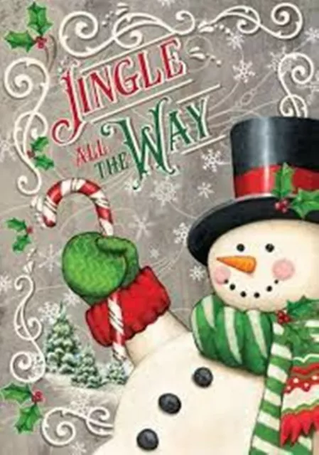 Jingle All the Way Snowman Christmas, Garden Flag 12"x18", Custom Decor 2 Sided