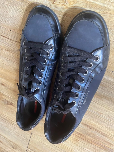 Prada 4E1835 Chaussures Basket Homme Noir En Excellente État Taille 7 Uk - 42 Fr 2