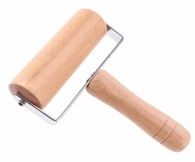 MINI RULLO MATTARELLO DA CUCINA IN LEGNO 130 mm CON MANICO