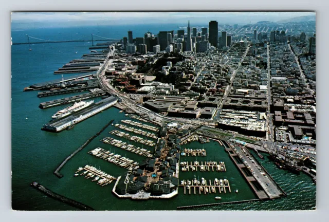 San Francisco CA- California, Aerial View Town Area, Vintage Postcard