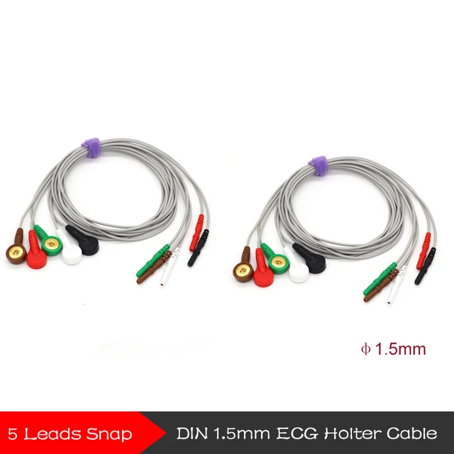 Fit For CONTEC Dynamic ECG leadwire DIN type 5leadwire ECG machine/recorder lead