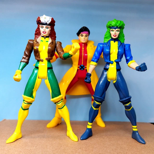 VTG 1990's X-Men Rogue Polaris & Jubilee Action Figure Lot - Marvel Toy Biz