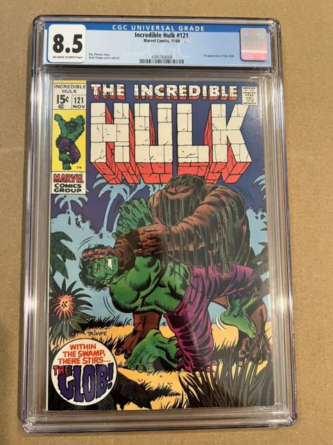 Incredible Hulk #121 CGC 8.5 VF+ 1st Appearance of The Glob! 1969 OWW Pages