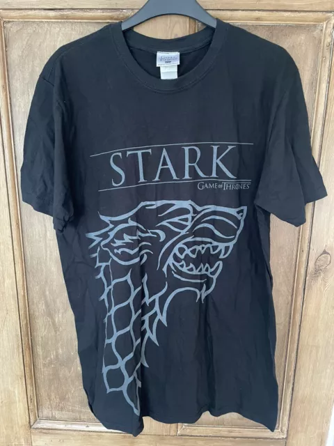 Official Game of Thrones Stark Black T-Shirt Size Large Brand New Without Tags