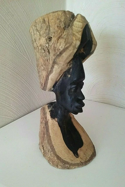 Makonde Tanzania Ebony Wood Hand Carving ~ Masaai woman Art Sculpture