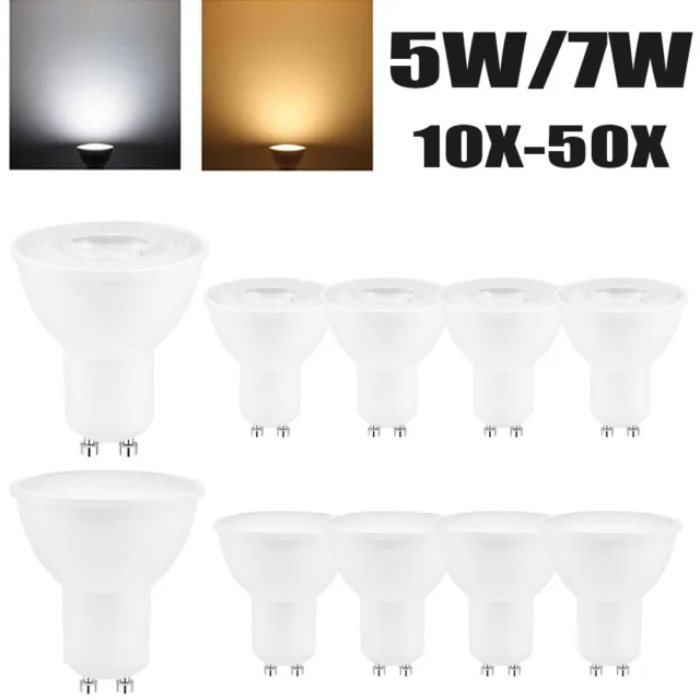 10-50X LED GU10 Birnen 5W 7W Leuchtmittel Warmweiß/Kaltweiß Strahler Lampe Spot