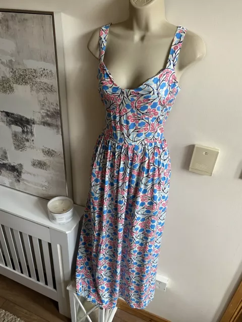 New Beautiful Cotton Mix Size M 10-12 Midi Maxi Dress Midaxi