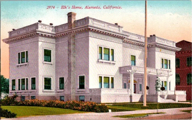 Postcard Alameda California Elk's Home CA