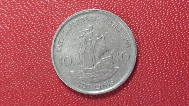 10 cents 1986 East Caribbean States  - Elizabeth II - KM# 13