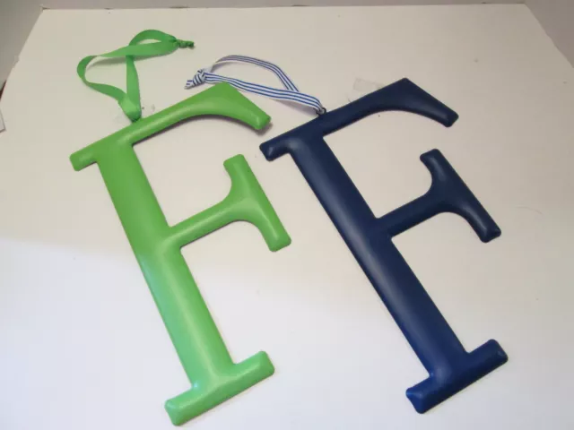Initial Wall Hanger, Letter "F" by Mud Pie, Green or Dark Blue, NEW