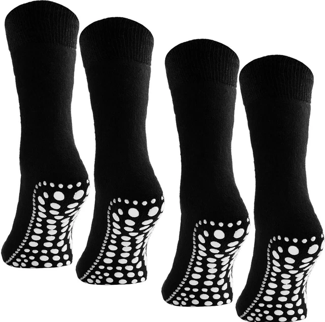 BRUBAKER Socks 4 Pairs Slip Resistant Non Skid Anti Slip Soles Socks