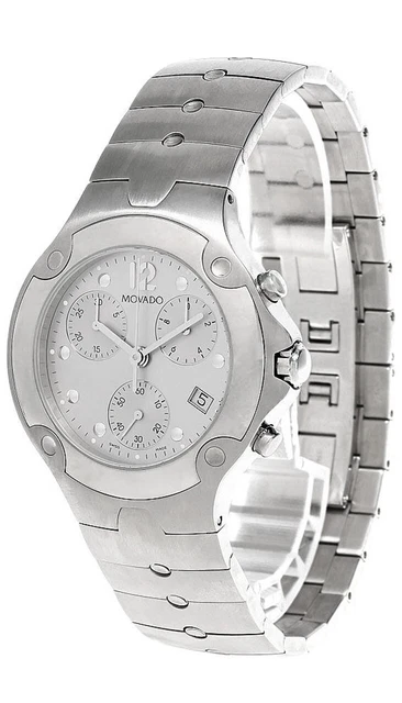Orologio Uomo Movado Sports Edition Cronografo Ss Quadrante Argento 0604769