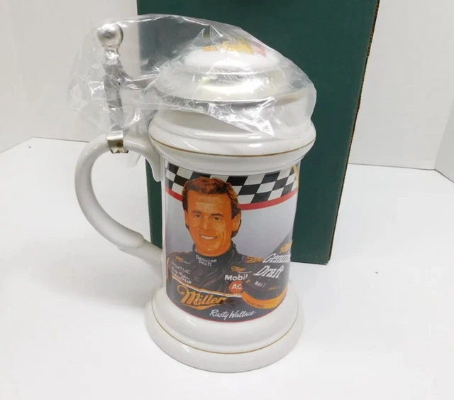 Rusty Wallace #2 Miller Genuine Draft Beer Stein 8”H New In Box W/COA #3627 LE