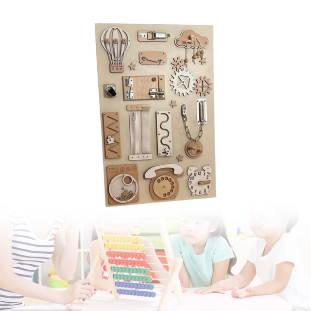 WOODEN LATCHES BUSY Board Clock Maze Sensory Activity Board for ...