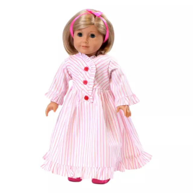 Kit's Striped Nightie 18" Doll Clothes for American Girl Dolls