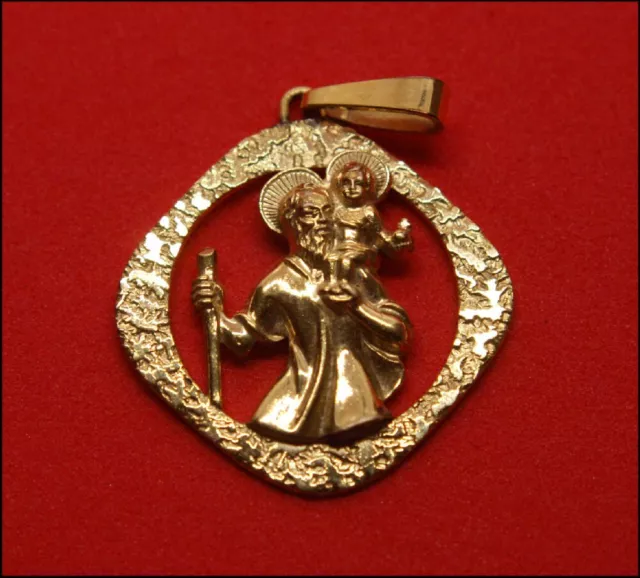 Vintage Rolled Gold St Christopher Pendant