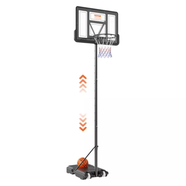 VEVOR Canestro Basket Altezza Regolabile 122-305cm Portatile con Tabellone 112cm