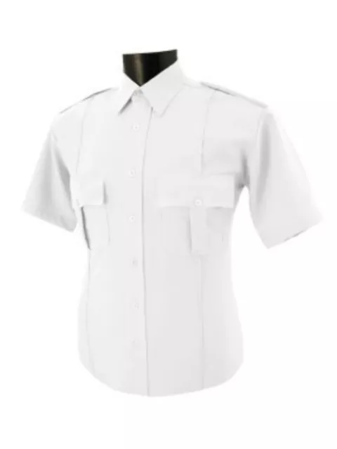 Police security white polyester shirt short Sleeve