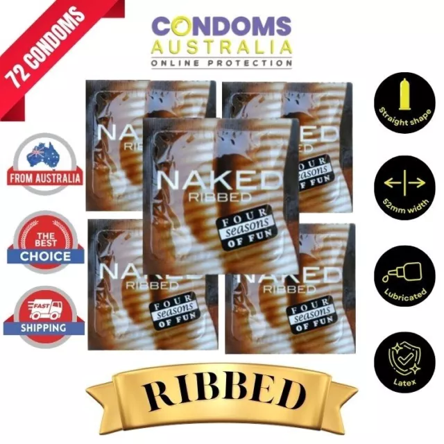 Four Seasons Naked Ribbed Condom (72 Condoms)