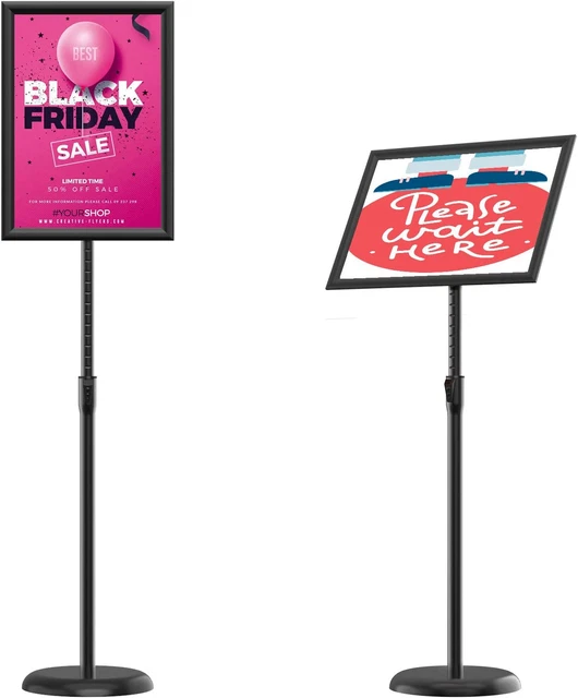 KOOV Poster Sign Stand 8.5 X 11 Inches Floor Standing Sign Holders, Adjustable P