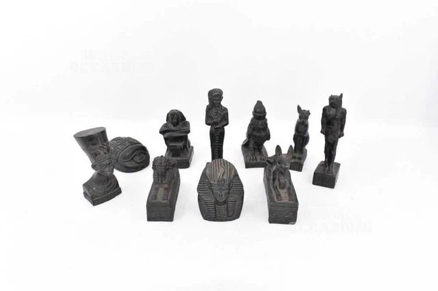Set Statuine Egiziane Nere 10 Pezzi