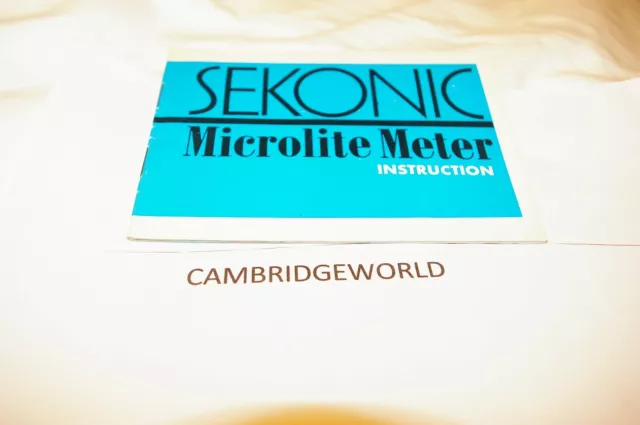 Sekonic Microlite Light Exposure Meter Instruction Manual Guide Book