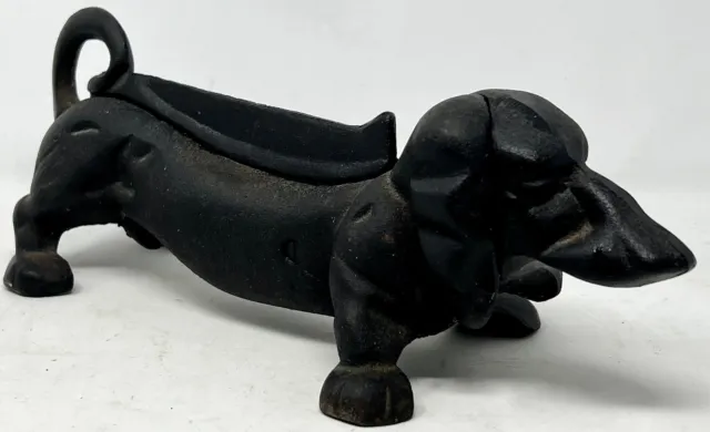 Vintage Cast Iron Dachshund Weiner Dog Canine Door Stop Boot Scraper -13” long