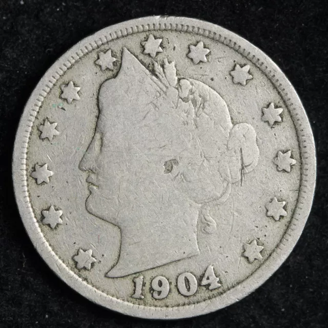 1904 Liberty V Nickel Hand Picked Good To Very Good