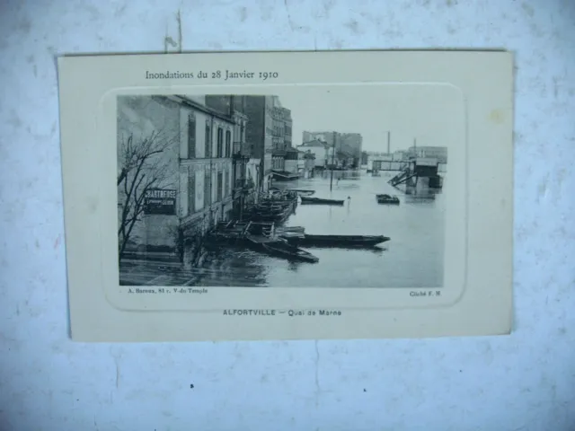 CPA ALFORTVILLE Marne Wharf Floods January 28, 1910