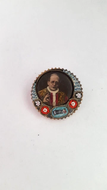 Belle Broche Micro Mosaïque 1950 Italie ancienne