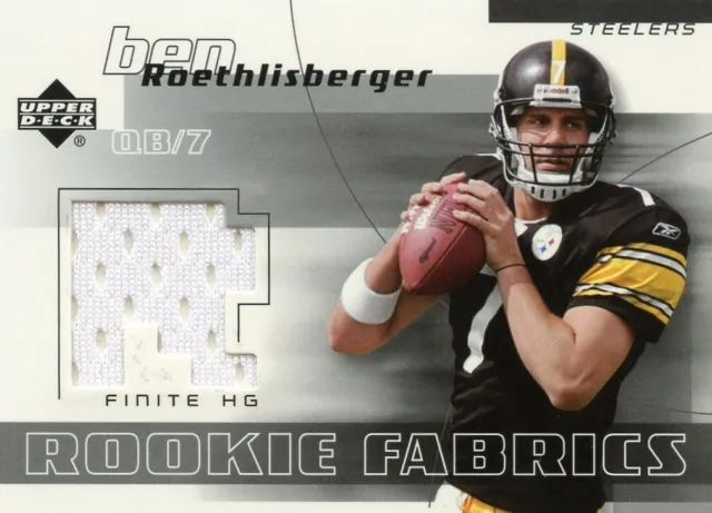 Ben Roethlisberger ( White ) Ud Rookie Fabrics ( Rookie ) Jersey Card Steelers