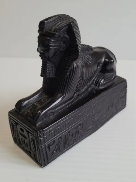Vintage Heavy Fabulous Sphinx Stone Statues Egyptian Pharaoh Deal 3" Tall