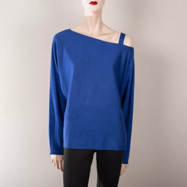 EILEEN FISHER Damen Pullover XL 42 Blau Asymmetrisch Lagenlook Designer Style