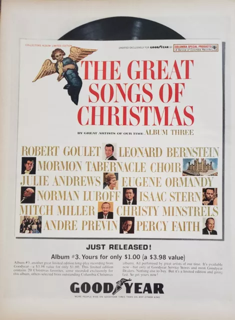 1963 Goodyear The Great Songs Of Christmas Vintage Print Ad