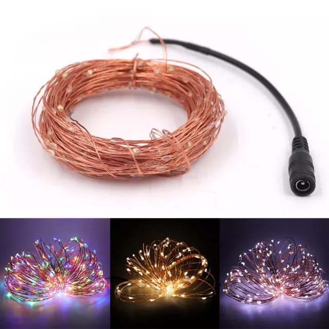LED String Copper Wire Fairy Lights Xmas Party Wedding In/Outdoor 12V Mains Plug 3