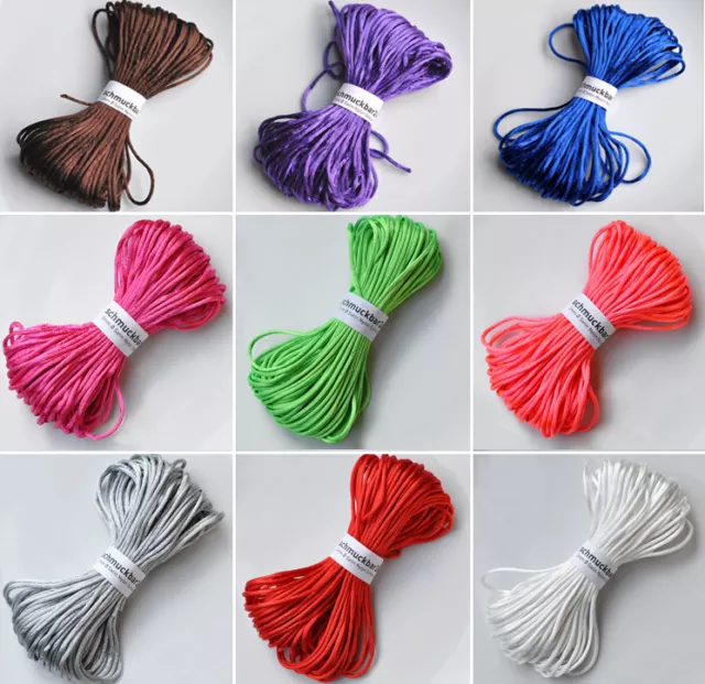 20 Meter / Ø 2mm Satin Polyesterschnur Flecht- Schmuck-Kordel Shamballa