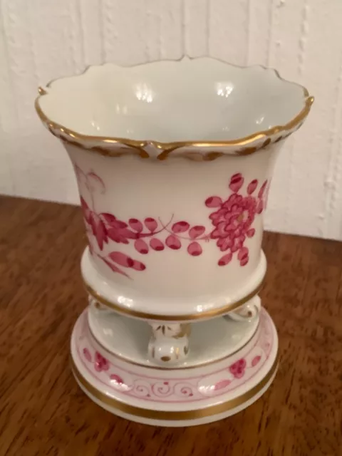 Meissen Porzellan Vase Zigarettenhalter Löwenfüße Garbenmuster indisch Purpur 2