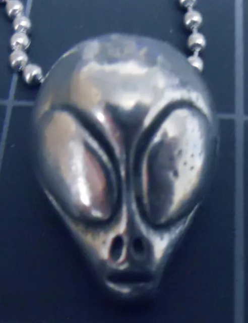 Necklace ALIEN GREY Pendant Stainless Steel Ball Chain New AREA 51 Roswell UFO