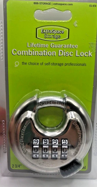 Combination Disc Padlock. Stainless Steel Lock. Pick resistant tumbler pick NIB