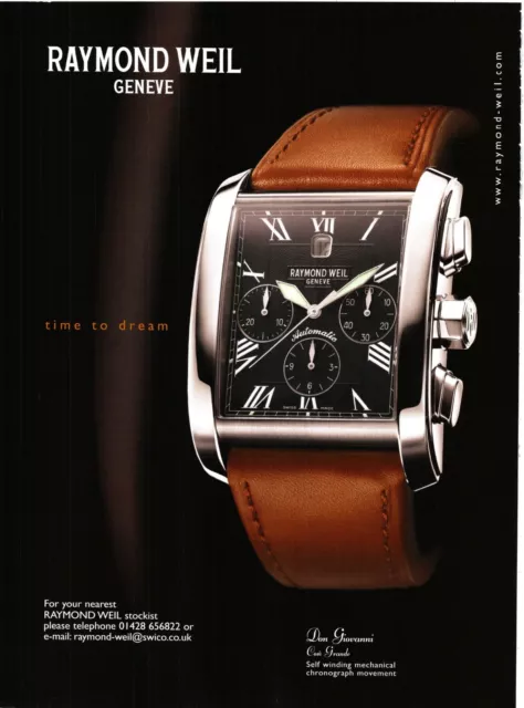 Ptp63 Magazine Advert 11X9"  Raymond Weil : Geneve Watch