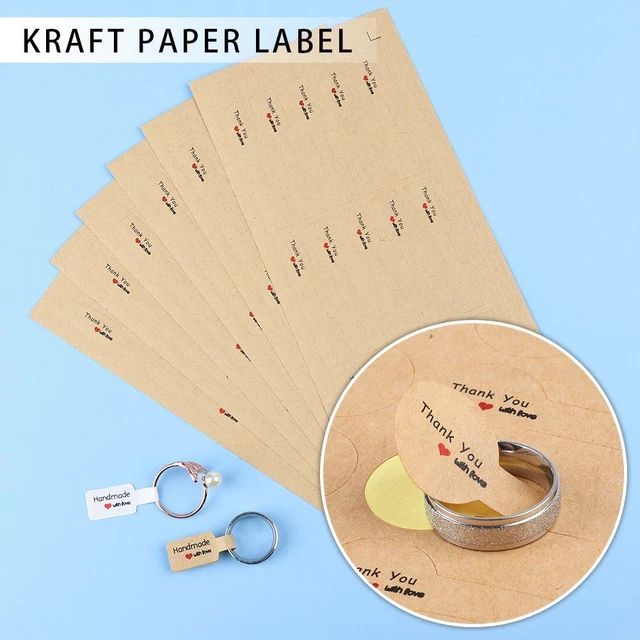 Handarbeit mit Liebe Hangtag für Kraftpapier Vielen Dank Etiketten für Schmuck