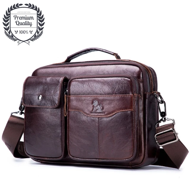 MENS BAG Genuine Leather Designer Messenger Sling Shoulder Crossbody Handbag