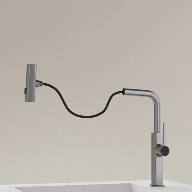 Robinet ergonomique en acier inoxydable avec pulvérisateur extensible efficace