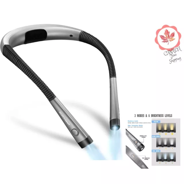 Wireless Neck Reading Light - 6 Brightness Levels, Perfect for Reading, Camping