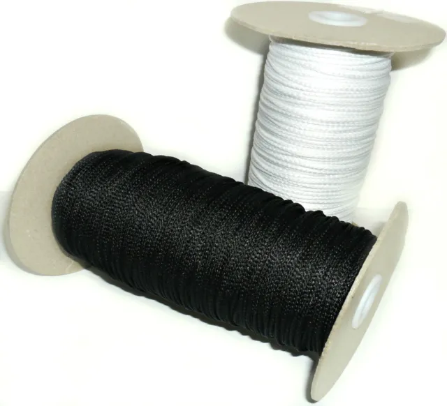 3Mm Synthetic Piping Cord, Available In Black Or White & Different Lengths